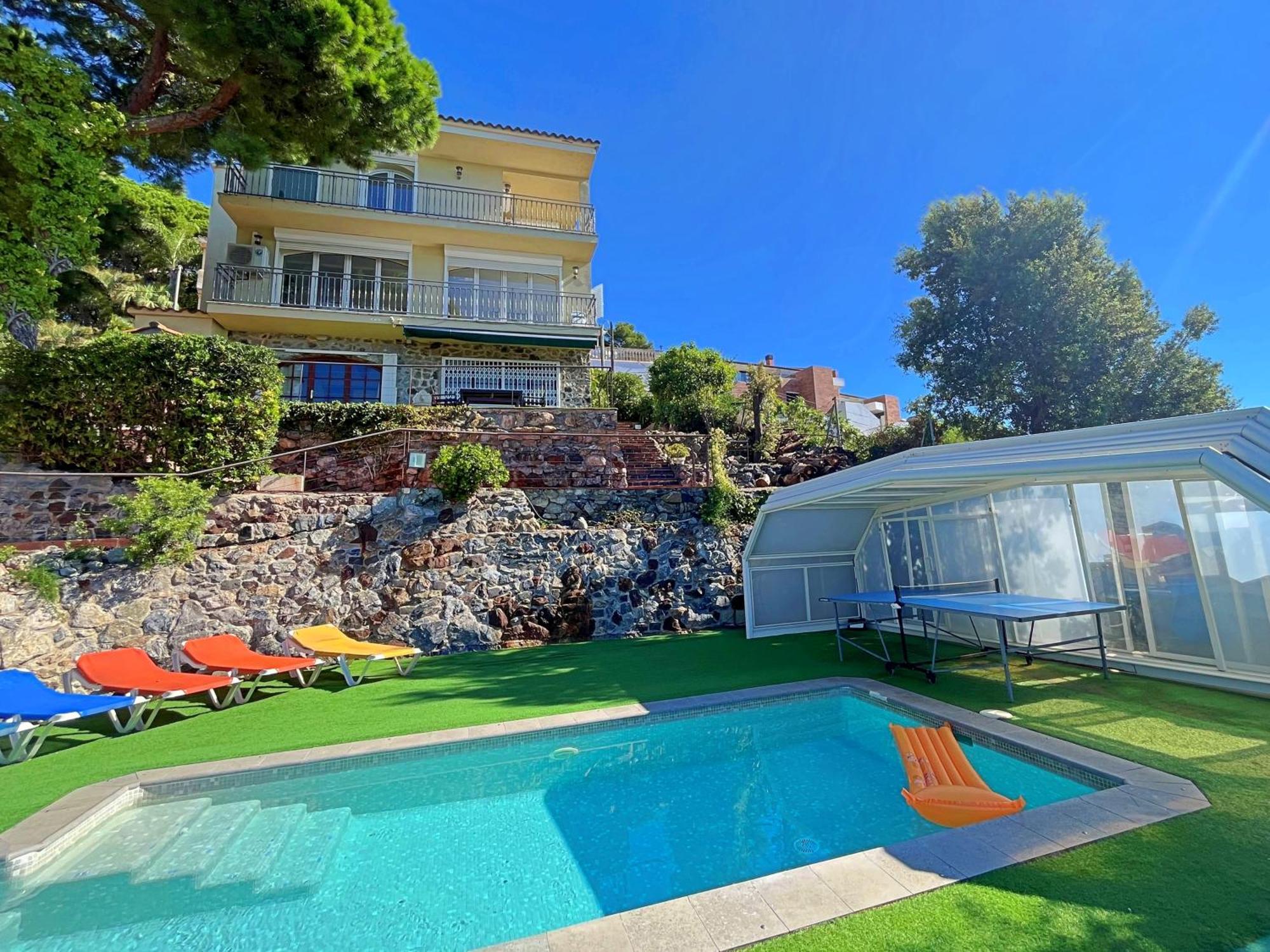 Villa con piscina privada climatizada Santa Susanna Exterior foto